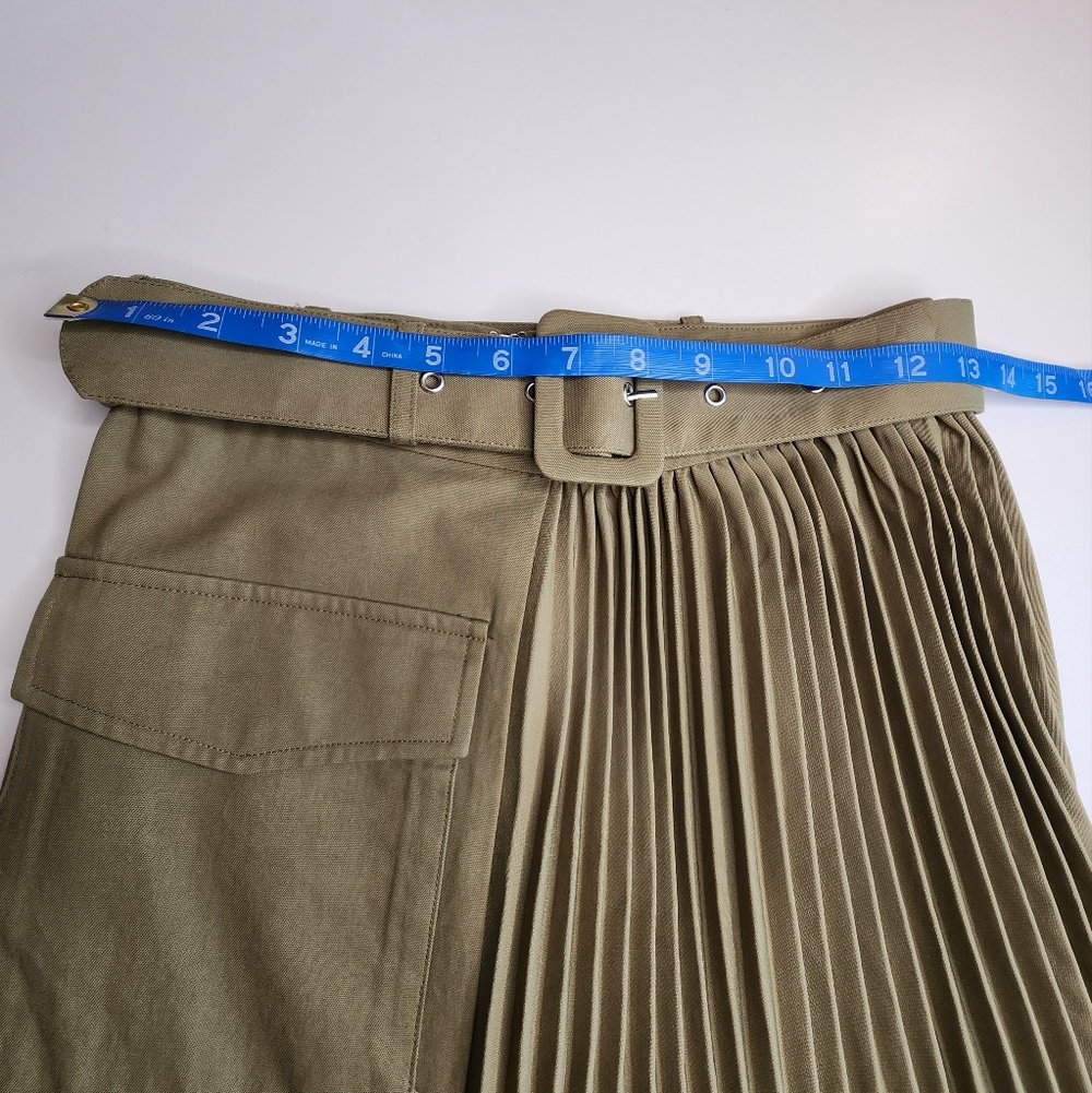 Mare Mare X Anthropologie Pleated Cargo Midi Skirt Sz XS - Picture 12 of 14
